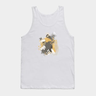 Painterly Brush Strokes in Mustard + Grey Tank Top